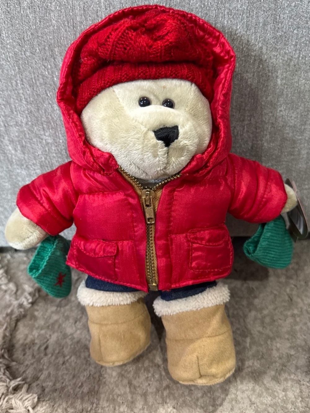 Starbucks Bearista Bear Plush Winter Christmas 51st Ed Red Puffer Coat 2006 NWT